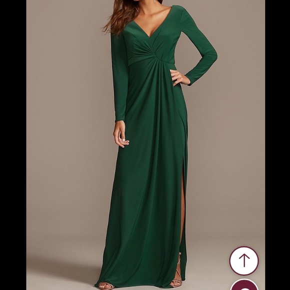 David’s Bridal Studio Emerald Green Gown - Picture 1 of 4